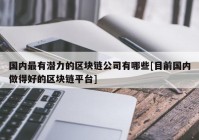 国内最有潜力的区块链公司有哪些[目前国内做得好的区块链平台]